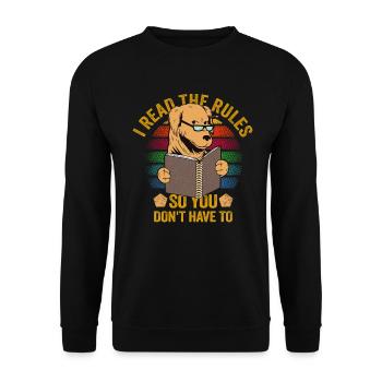 J’ai lu les règles pour que vous n’ayez pas - Sweat-shirt Unisexe - noir - Devant - Alina (178cm) & Michal (187cm)