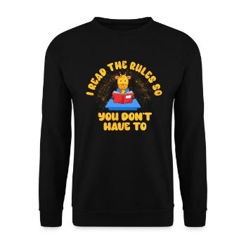 J’ai lu les règles pour que vous n’ayez pas - Sweat-shirt Unisexe - noir - Devant - Alina (178cm) & Michal (187cm)