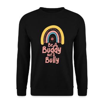 Sei ein Kumpel, kein Mobber Anti-Mobbing - Unisex Pullover - Schwarz - Vorne - Alina (178cm) & Michal (187cm)