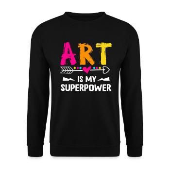 Art Is My Superpower - Unisex Sweatshirt - black - Front - Alina (178cm) & Michal (187cm)
