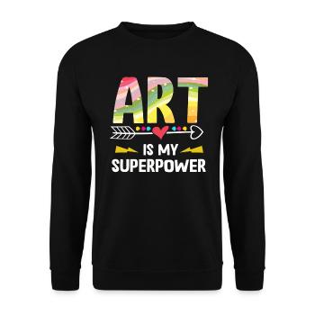 Art Is My Superpower - Unisex Sweatshirt - black - Front - Alina (178cm) & Michal (187cm)