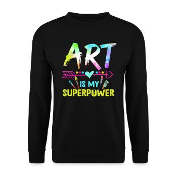 Art Is My Superpower - Unisex Sweatshirt - black - Front - Alina (178cm) & Michal (187cm)