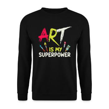 Art Is My Superpower - Unisex Sweatshirt - black - Front - Alina (178cm) & Michal (187cm)