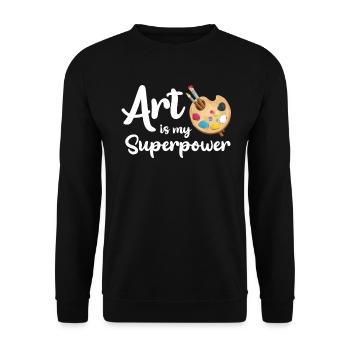 Art Is My Superpower - Unisex Sweatshirt - black - Front - Alina (178cm) & Michal (187cm)