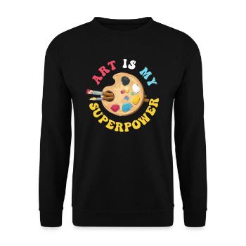 Art Is My Superpower - Unisex Sweatshirt - black - Front - Alina (178cm) & Michal (187cm)