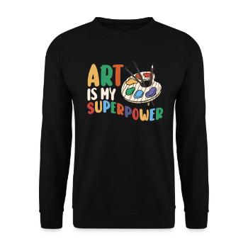 Art Is My Superpower - Unisex Sweatshirt - black - Front - Alina (178cm) & Michal (187cm)