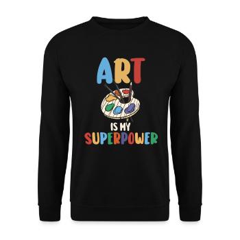 Art Is My Superpower - Unisex Sweatshirt - black - Front - Alina (178cm) & Michal (187cm)