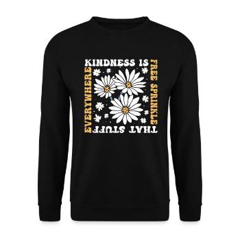 La gentillesse est gratuite, saupoudrez ce truc partout - Sweat-shirt Unisexe - noir - Devant - Alina (178cm) & Michal (187cm)