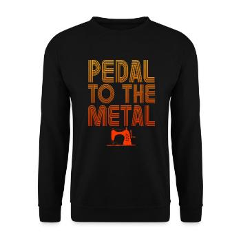 Pédalez à la machine à coudre en métal - Sweat-shirt Unisexe - noir - Devant - Alina (178cm) & Michal (187cm)