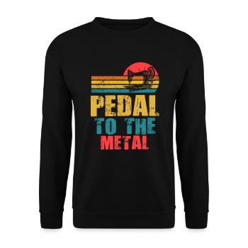Pédalez à la machine à coudre en métal - Sweat-shirt Unisexe - noir - Devant - Alina (178cm) & Michal (187cm)