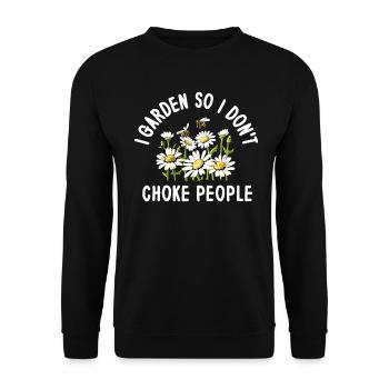 Je jardine pour ne pas étouffer les gens - Sweat-shirt Unisexe - noir - Devant - Alina (178cm) & Michal (187cm)