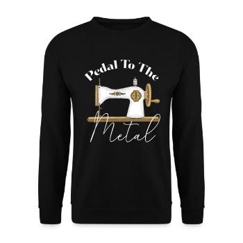Pedal To The Metal Sewing Machine - Unisex Sweatshirt - black - Front - Alina (178cm) & Michal (187cm)