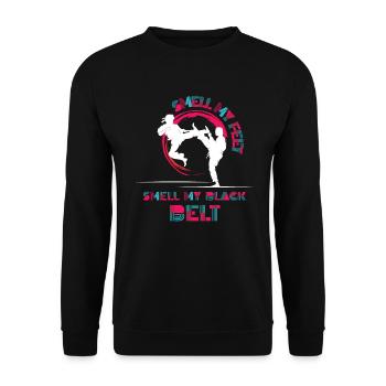 Smell My Feet Smell My Black Belt Karate - Unisex Sweatshirt - black - Front - Alina (178cm) & Michal (187cm)