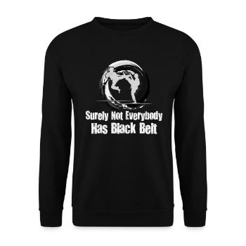 Sicherlich hat nicht jeder Karate mit schwarzem Gürtel - Unisex Pullover - Schwarz - Vorne - Alina (178cm) & Michal (187cm)