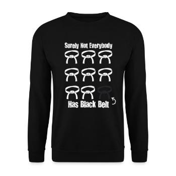Sicherlich hat nicht jeder Karate mit schwarzem Gürtel - Unisex Pullover - Schwarz - Vorne - Alina (178cm) & Michal (187cm)