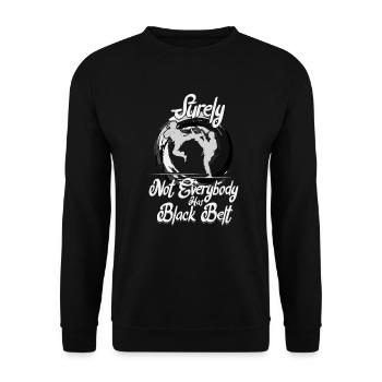 Sicherlich hat nicht jeder Karate mit schwarzem Gürtel - Unisex Pullover - Schwarz - Vorne - Alina (178cm) & Michal (187cm)