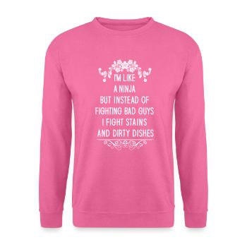 Comme une femme au foyer ninja - Sweat-shirt Unisexe - rose - Devant