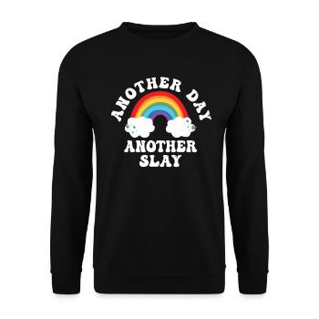 Another Day Another Slay Motivational - Unisex Sweatshirt - black - Front - Alina (178cm) & Michal (187cm)
