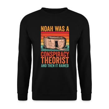 Noé était un théoricien du complot et il pleuvait - Sweat-shirt Unisexe - noir - Devant - Alina (178cm) & Michal (187cm)