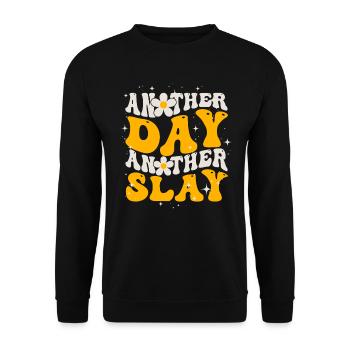 Another Day Another Slay Motivational - Unisex Sweatshirt - black - Front - Alina (178cm) & Michal (187cm)