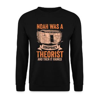 Noé était un théoricien du complot et il pleuvait - Sweat-shirt Unisexe - noir - Devant - Alina (178cm) & Michal (187cm)