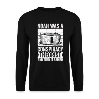 Noé était un théoricien du complot et il pleuvait - Sweat-shirt Unisexe - noir - Devant - Alina (178cm) & Michal (187cm)