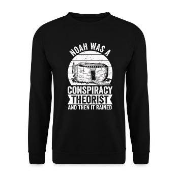 Noé était un théoricien du complot et il pleuvait - Sweat-shirt Unisexe - noir - Devant - Alina (178cm) & Michal (187cm)