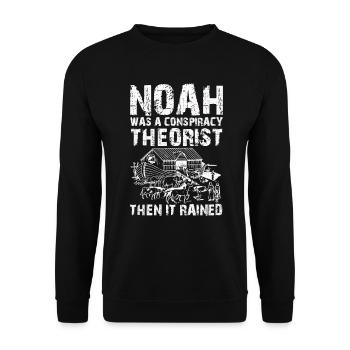 Noé était un théoricien du complot et il pleuvait - Sweat-shirt Unisexe - noir - Devant - Alina (178cm) & Michal (187cm)