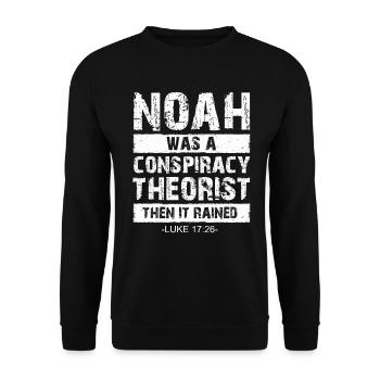 Noé était un théoricien du complot et il pleuvait - Sweat-shirt Unisexe - noir - Devant - Alina (178cm) & Michal (187cm)