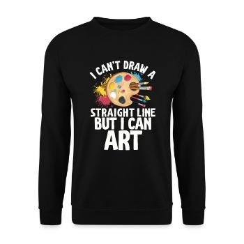 Je ne peux pas tracer une ligne droite mais je peux Art - Sweat-shirt Unisexe - noir - Devant - Alina (178cm) & Michal (187cm)