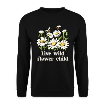 Marguerites Daisy Summer Daisies Flower Garden - Unisex Sweatshirt - black - Front - Alina (178cm) & Michal (187cm)