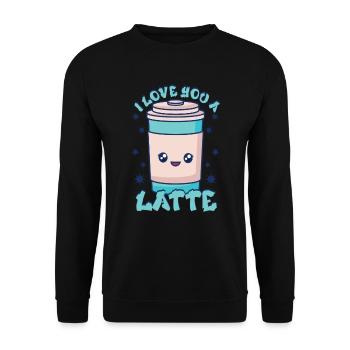 Ich liebe dich Eine Latte Pärchen Romanze - Unisex Pullover - Schwarz - Vorne - Alina (178cm) & Michal (187cm)