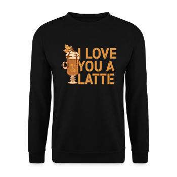Ich liebe dich Eine Latte Pärchen Romanze - Unisex Pullover - Schwarz - Vorne - Alina (178cm) & Michal (187cm)