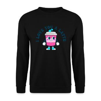 Ich liebe dich Eine Latte Pärchen Romanze - Unisex Pullover - Schwarz - Vorne - Alina (178cm) & Michal (187cm)