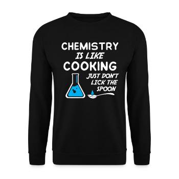 La chimie, c’est comme cuisiner juste ne pas lécher la cuillère - Sweat-shirt Unisexe - noir - Devant - Alina (178cm) & Michal (187cm)