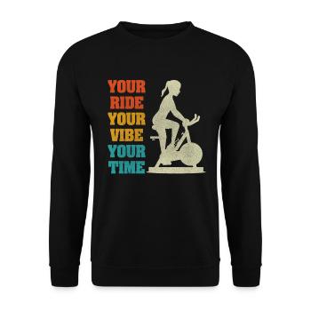 Your Ride Your Vibe Your Time - Unisex Sweatshirt - black - Front - Alina (178cm) & Michal (187cm)