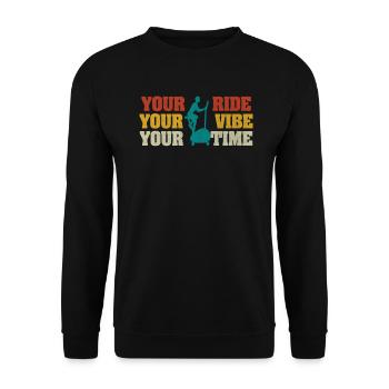 Votre trajet votre vibration vos ergomètres de temps - Sweat-shirt Unisexe - noir - Devant - Alina (178cm) & Michal (187cm)