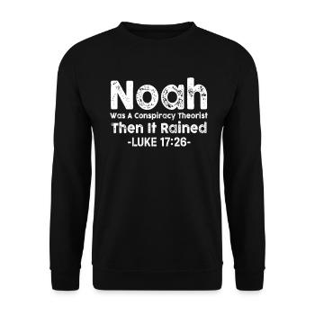 Noé était un théoricien du complot et il pleuvait - Sweat-shirt Unisexe - noir - Devant - Alina (178cm) & Michal (187cm)