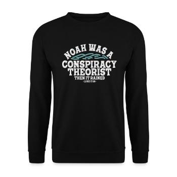 Noé était un théoricien du complot et il pleuvait - Sweat-shirt Unisexe - noir - Devant - Alina (178cm) & Michal (187cm)