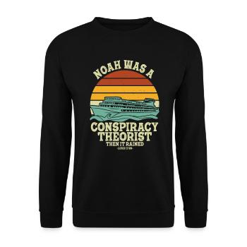 Noé était un théoricien du complot et il pleuvait - Sweat-shirt Unisexe - noir - Devant - Alina (178cm) & Michal (187cm)