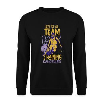 Je t’aime tout l’entraînement de l’équipe Basketball annulé - Sweat-shirt Unisexe - noir - Devant - Alina (178cm) & Michal (187cm)