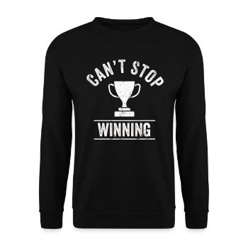 Ich kann nicht aufhören zu gewinnen - Unisex Pullover - Schwarz - Vorne - Alina (178cm) & Michal (187cm)