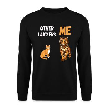 Other Lawyers Me Tiger Cat - Unisex Sweatshirt - black - Front - Alina (178cm) & Michal (187cm)
