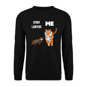 Other Lawyers Me Tiger Cat - Unisex Sweatshirt - black - Front - Alina (178cm) & Michal (187cm)