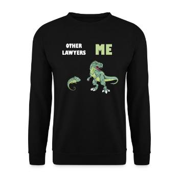 Other Lawyers Me Lizard T-Rex - Unisex Sweatshirt - black - Front - Alina (178cm) & Michal (187cm)