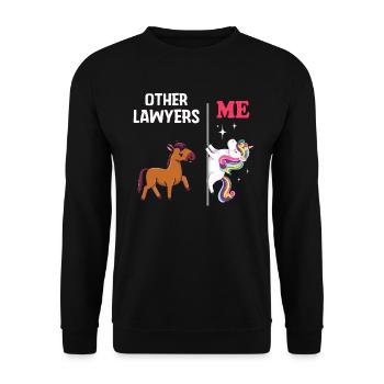 Other Lawyers Me Unicorn Horse - Unisex Sweatshirt - black - Front - Alina (178cm) & Michal (187cm)