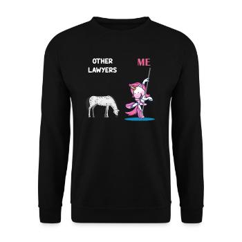 Other Lawyers Me Unicorn Horse - Unisex Sweatshirt - black - Front - Alina (178cm) & Michal (187cm)