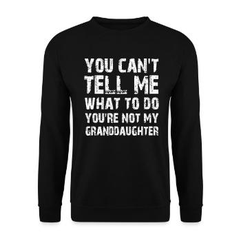 Nicht meine Enkelin - Unisex Pullover - Schwarz - Vorne - Alina (178cm) & Michal (187cm)