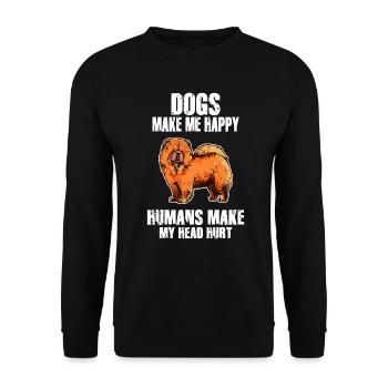 Les chiens me rendent heureux humain me font mal à la tête Doglove - Sweat-shirt Unisexe - noir - Devant - Alina (178cm) & Michal (187cm)