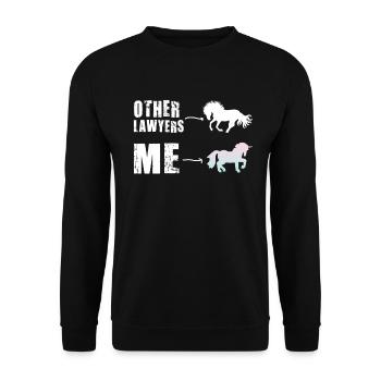 Other Lawyers Me Unicorn Horse - Unisex Sweatshirt - black - Front - Alina (178cm) & Michal (187cm)